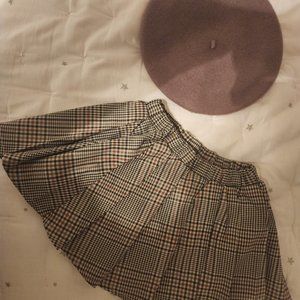 Rylee + Cru 6-7 skirt and wool beret